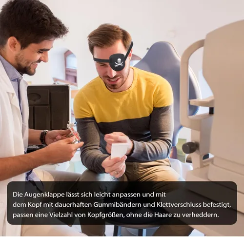 Miniatura 4 de 2 parches de ojo pirata, parches de ojos negros 3D para adultos y niños, parche médico para ojo izquierdo o derecho, parche ocular ajustable