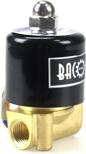 Miniatura 8 de Válvula solenoide eléctrica de latón Bacoeng de 1 pulgada y 110 V CA (NPT, normalmente cerrada)