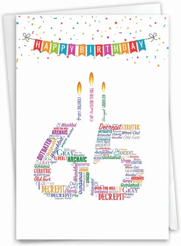 Miniatura 11 de NobleWorks Tarjeta de felicitación de cumpleaños número 65 con sobre de 5 x 7 pulgadas (1 tarjeta) Cuenta de tiempo de 65 años C10676MBG