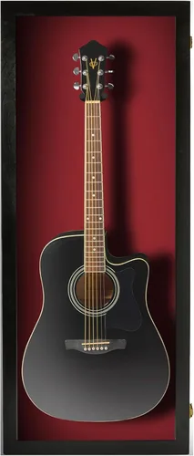 Miniatura 20 de PENNZONI Vitrina de guitarra acústica - Estuche acrílico para guitarra acústica - Soporte de pared para guitarra hecha de marco de madera dura