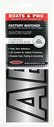 Miniatura 6 de Kit de números para registro de fábrica Hardline Products en color azul y negro, Cromo/Negro