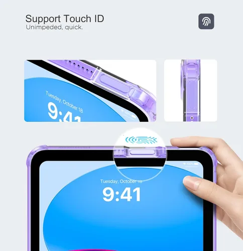 Miniatura 4 de MoKo Funda transparente para iPad (A16) de 11ª generación 2025 de 11 pulgadas, 10ª generación 2022 de 10.9 pulgadas, poliuretano termoplástico suave