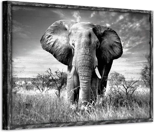 Miniatura 8 de ARTISTIC PATH Lienzo decorativo para pared, imagen de elefante: animales africanos, impresión de pintura gráfica para decoración de pared