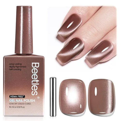 Miniatura 30 de Beetles - Esmalte de uñas de gel ultravioleta semipermanente sin HEMA de alto brillo para manicura francesa y arte de uñas, frasco a juego, blanco