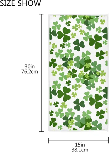 Miniatura 3 de senya Toallas de mano de trébol de la suerte, toallas suaves para hotel, spa, baño, gimnasio, baño, 30 x 15 pulgadas Trébol 1