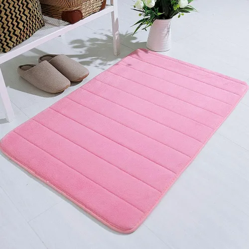 Miniatura 6 de Tapete de baño de espuma viscoelástica grueso, suave, absorbente, suave, antideslizante, lavable a máquina, tapete para decoración de habitación Azul