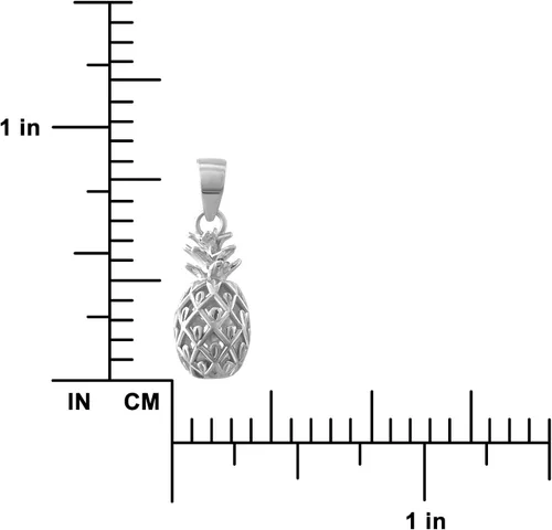 Miniatura 3 de Collar con colgante de piña pequeña de plata de ley, 40,6 + 2.0in extensor