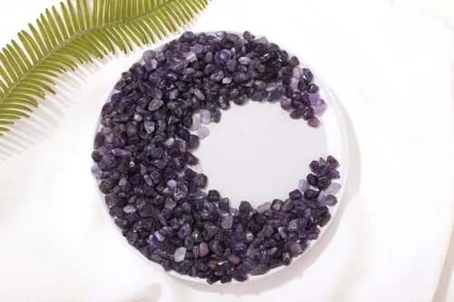 Miniatura 7 de 1 libra de amatista, grava de acuario, piedras naturales, chips de cristal de curación, piedras preciosas a granel, piedras trituradas y aplastadas