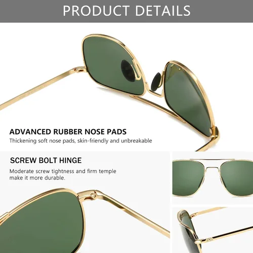 Miniatura 4 de SUNGAIT Gafas de sol polarizadas estilo militar Pilot Aviator para hombre con patillas de bayoneta