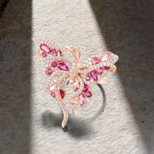 Miniatura 3 de Santuzza Anillo de mariposa de plata de ley para mujer