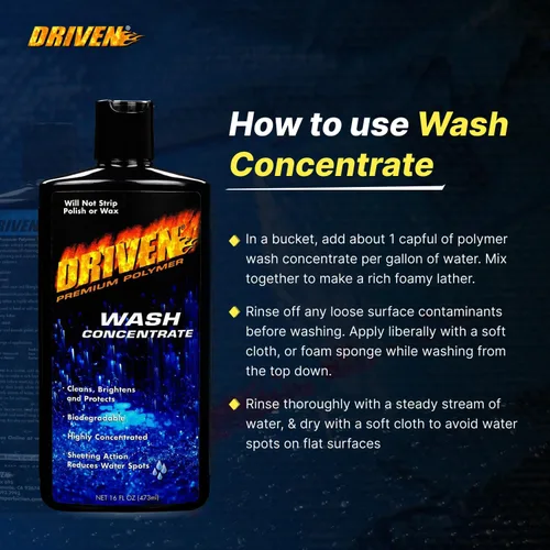 Miniatura 3 de DRIVEN Concentrado de lavado para acabados automotrices y marinos sin pelar el esmalte o la cera – Polímero premium – Limpia, ilumina y protege