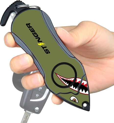 Miniatura 9 de Stinger Llavero de alarma personal, herramienta de emergencia, sirena de alarma de pánico de seguridad, cortador de cinturón de seguridad, rompe