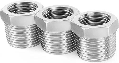 Miniatura 15 de ChillWaves Montaje de tubería de acero inoxidable 304, buje hexagonal reductor 1/2 pulgada NPT macho x adaptador de rosca hembra NPT de 1/4 pulgadas