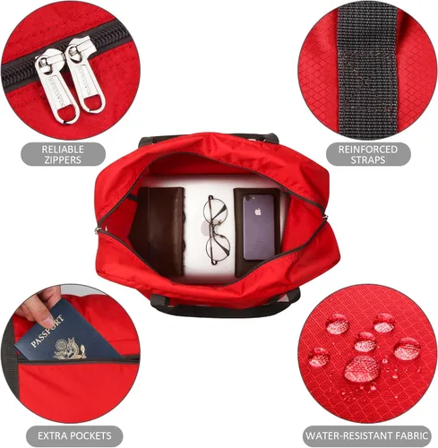 Miniatura 3 de F.FETIVIN Bolsa de viaje para artículos personales de 18 x 14 x 8 pulgadas para Spirit Airlines, ligera, bolsa de lona impermeable para gimnasio