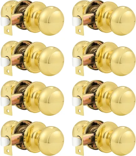 Miniatura 34 de Probrico (paquete de 10 perillas redondas para puertas de paso (sin bloqueo), perillas sin llave para cerraduras de puertas interiores/exteriores