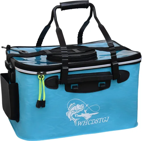 Miniatura 8 de Cubo Plegable con Tapa Transparente - Cubo Multifuncional para Pececillos, Contenedor de Pescado Vivo, Bolsa de Pesca y Camping al Aire Libre Negro