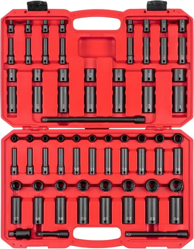 Miniatura 14 de TEKTON Juego de llaves de impacto de 12 puntos con riel, 9 piezas (5/16-3/4 pulgadas) SID91108