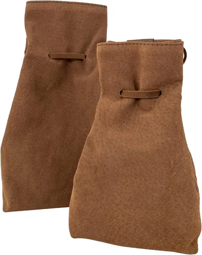 Miniatura 2 de Hide & Drink, Saco con cordón (2 unidades) hecho a mano de piel de oveja y cuero de grano completo - Canela