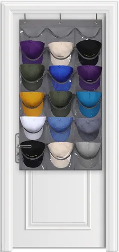 Miniatura 12 de Dofilachy Perchero para sombreros – Organizador de sombreros – Percheros para gorras de béisbol, soporte visible para sombreros – Estante de béisbol