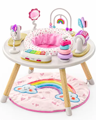 Little Acorn, Centro de actividades para bebés 4 en 1 | Diseño inspirado en Montessori | 8 juguetes interactivos | Tiempo boca abajo, Exersaucer y