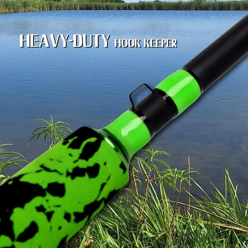 Miniatura 7 de Fiblink Cañas de pescar de bagre de 7'6"/8'6"/10'Caña de bagre verde 1 pieza/2 piezas portátil de viaje Caña de pesca de bagre de pesca de bagre