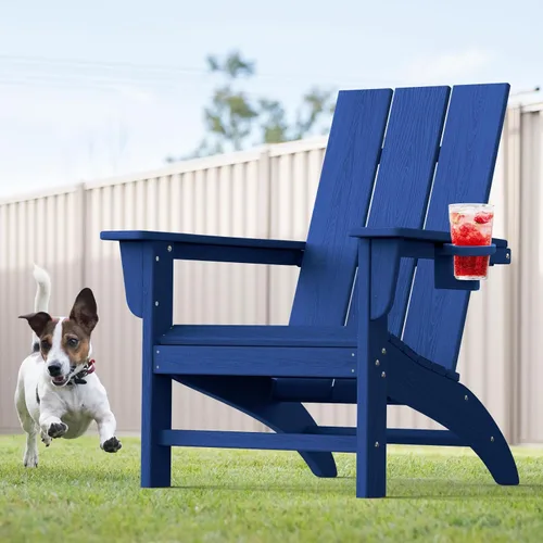 Miniatura 37 de Silla Adirondack moderna, sillas de patio de plástico HDPE para todo tipo de clima, silla para hoguera, sillas de césped al aire libre para terraza