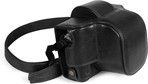 MegaGear MG2010 Ever Ready - Funda de piel auténtica para cámara compatible con Nikon Z fc (0.630-1.969 in) - (negro)