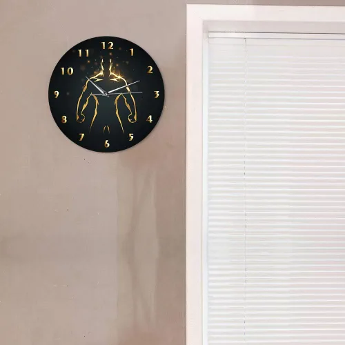 Miniatura 6 de The Geeky Days Reloj de tiempo de entrenamiento de fuerza, arte deportivo, gimnasio, sin tictac, reloj de pared para fitness, culturismo