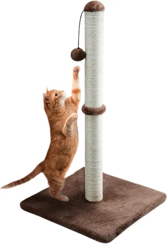 Miniatura 14 de Dimaka - Rascador de gato de 29 pulgadas de alto, con cuerda de sisal y cubierto con suave felpa suave Gris