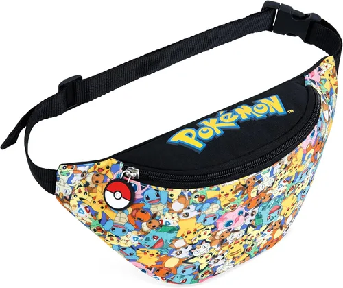 Pokemon Riñonera para niños y niñas, ligera, ajustable, riñonera, bolsa de viaje para viajes, deportes, escuela, regalos de Pokemon para niños,