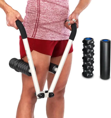 Miniatura 9 de DoubleUP Kit de terapia de rodillos - Masajeador muscular con control de presión de acción de palanca y rodillos de cambio rápido Azul