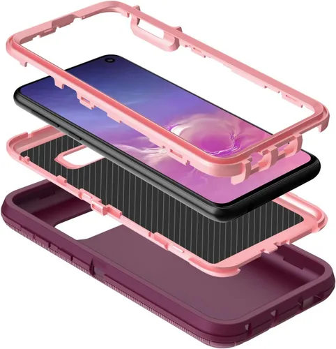 Miniatura 2 de I-HONVA Funda para Galaxy S10E a prueba de golpes, a prueba de polvo y caídas, 3 capas, protección de cuerpo completo [sin protector de pantalla]