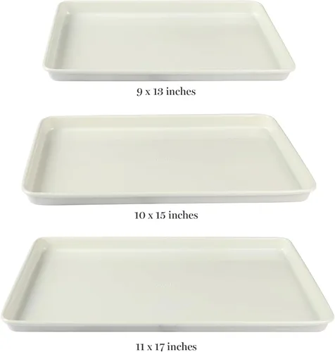 Miniatura 3 de Martha Stewart Gallen - Juego de 3 bandejas de galletas, bandejas para hornear de 13 pulgadas, 15 pulgadas, 17 pulgadas, cerámica antiadherente, sin