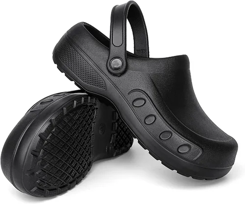 Miniatura 3 de Zuecos de chef para hombre, antideslizantes, con soporte para el arco, zapatos de enfermería de seguridad, zapatos de trabajo, resistentes al agua