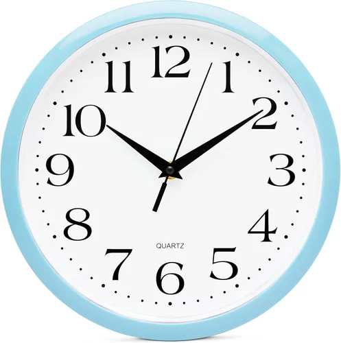 Miniatura 7 de Bernhard Products - Reloj de cuarzo de pared rojo, silencioso, sin tictac, 12 pulgadas, a pila, redondo, fácil de leer