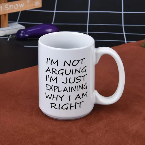 Miniatura 3 de Taza de café divertida para hombres, con texto en inglés "I Not Arging I'm Just Explaining Why I Am Right", ideas de regalo novedosas para Navidad