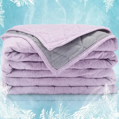 Miniatura 9 de SLEEP ZONE Manta refrescante para personas que duermen con calor (50 x 60 pulgadas), manta de verano de doble cara, ligera y portátil para gimnasio