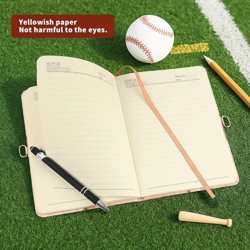 Miniatura 7 de WERNNSAI Diario luminoso de béisbol para niños, diario secreto con cerradura y llaves, cuaderno de diario para niños, regalo de cumpleaños y Navidad