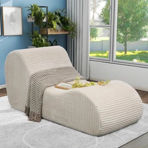 Miniatura 3 de Rattan Star Sofá de pana para interiores, sin hueso, de gran tamaño, esponja suave de alta densidad, color caqui