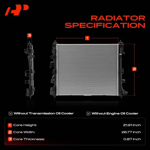 Miniatura 3 de A-Premium Conjunto de radiador de refrigerante del motor compatible con Chevrolet Equinox 2018-2022 y GMC Terrain 2018-2022, 1.5L 2.0L, repuesto #