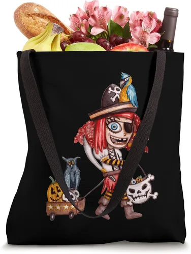 Miniatura 4 de Pirata - Bolsa de mano con diseño de truco o trato de Halloween Blanco 16 pulgadas
