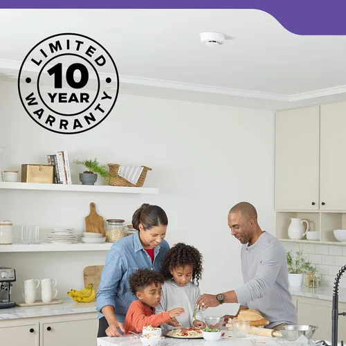 Miniatura 12 de Kidde - Detector de humo, funciona con pilas AA, indicadores de luz de advertencia LED, paquete de 1 unidad, blanco, 30CUAR
