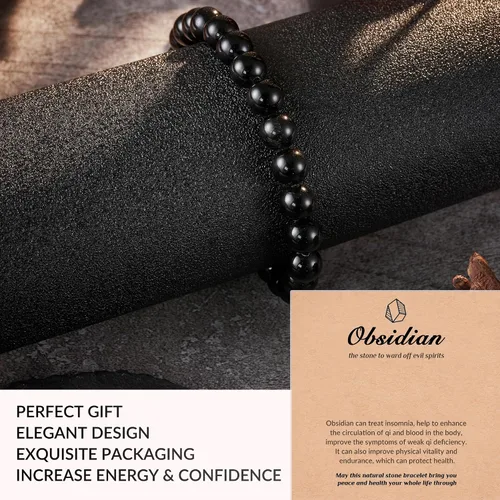 Miniatura 2 de Seyaa Pulsera de yoga para aliviar el estrés y la ansiedad, piedra de cristal natural, regalos curativos para mujeres, hombres y adolescentes