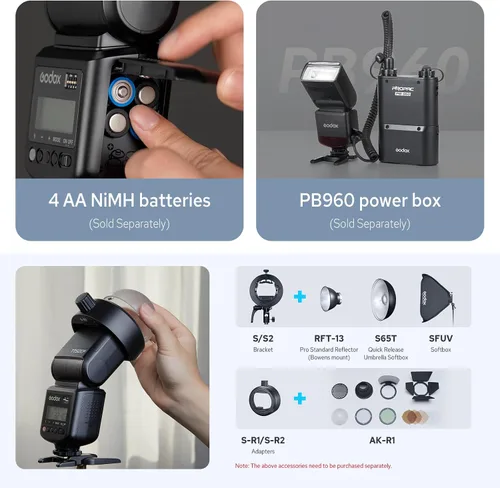 Miniatura 8 de Godox TT520III TT520 III Flash de cámara, flash universal de zapata caliente, flash manual GN33 con transmisor inalámbrico RT-16, compatible