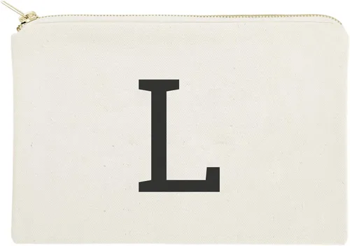 Miniatura 8 de The Cotton & Canvas Co. Bolso cosmético moderno personalizado del monograma y bolso del maquillaje del viaje, Negro, A