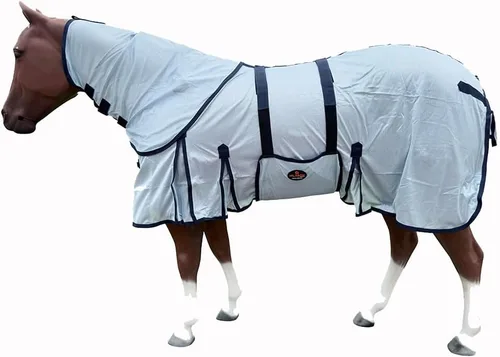 Miniatura 141 de HILASON Hoja de mosca de caballo con protección UV, malla transpirable, mosquito, primavera, alfombra de caballo de verano, alfombra de mosca