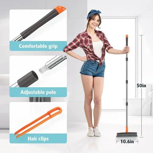 Miniatura 2 de AIR U+ Cepillo de lechada con mango largo cepillo de limpieza giratorio de 180° con pinzas para sujetar el cabello en forma de V cepillo de lechada