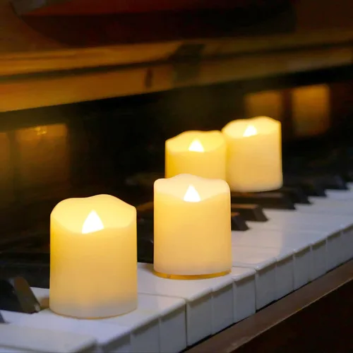 Miniatura 7 de 12 velas recargables sin llama con control remoto, velas LED USB con temporizador, velas falsas parpadeantes, velas votivas para Halloween