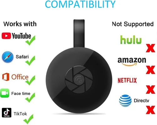Miniatura 6 de SmartSee Adaptador de dongle de pantalla inalámbrica HD, receptor de espejo de pantalla 4K 1080P, adaptador de pantalla WiFi para iOS, Android, Mac