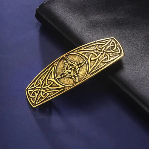 Miniatura 2 de Pinza para el pelo de nudo de bruja para mujer, hecha a mano, vintage, patrón de nudo celta, pinza para el cabello, joyería de amuleto de brujería